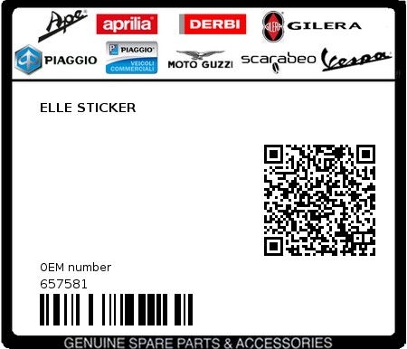 Product image: Piaggio - 657581 - ELLE STICKER  0