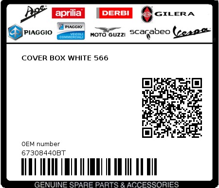 Product image: Piaggio - 67308440BT - COVER BOX WHITE 566  0