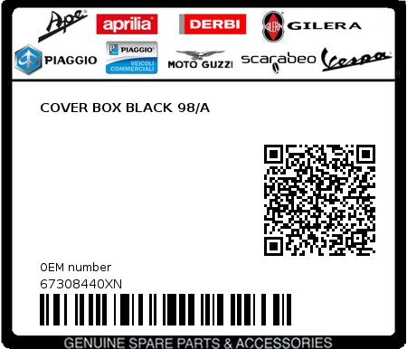Product image: Piaggio - 67308440XN - COVER BOX BLACK 98/A  0