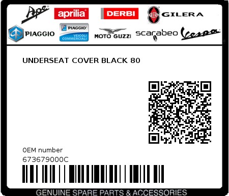 Product image: Piaggio - 673679000C - UNDERSEAT COVER BLACK 80  0