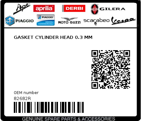 Product image: Piaggio - 82682R - GASKET CYLINDER HEAD 0.3 MM  0