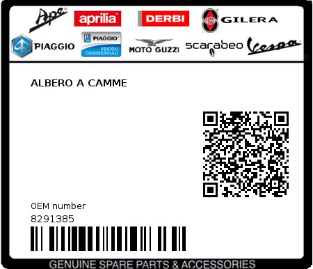 Product image: Piaggio - 8291385 - ALBERO A CAMME  0