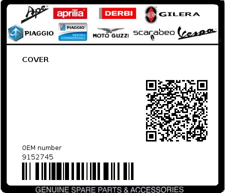 Product image: Piaggio - 9152745 - COVER  0