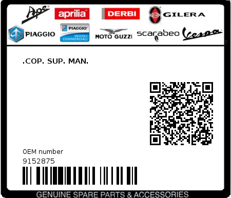 Product image: Piaggio - 9152875 - .COP. SUP. MAN.  0