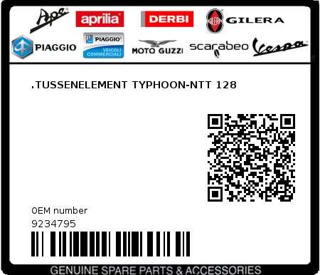 Product image: Piaggio - 9234795 - .TUSSENELEMENT TYPHOON-NTT 128  0