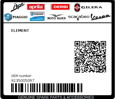 Product image: Piaggio - 92350050R7 - ELEMENT  0