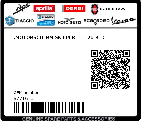 Product image: Piaggio - 9271615 - .MOTORSCHERM SKIPPER LH 126 RED  0