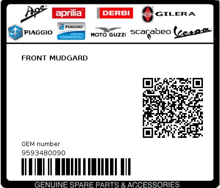 Product image: Piaggio - 9593480090 - FRONT MUDGARD  0