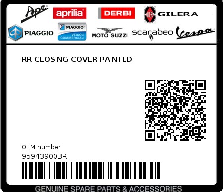 Product image: Piaggio - 95943900BR - RR CLOSING COVER PAINTED  0