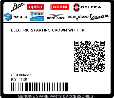 Product image: Piaggio - B014165 - ELECTRIC STARTING CROWN WITH I.P.  0