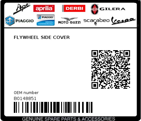 Product image: Piaggio - B0148851 - FLYWHEEL SIDE COVER  0