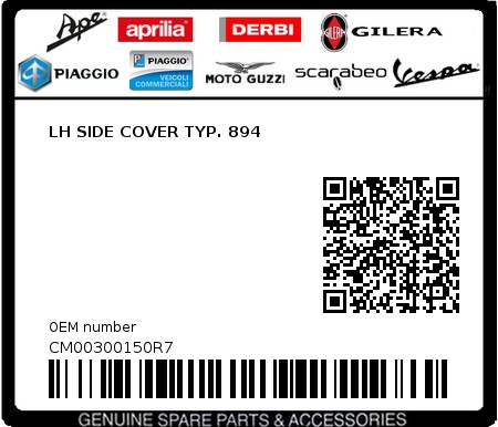 Product image: Piaggio - CM00300150R7 - LH SIDE COVER TYP. 894  0