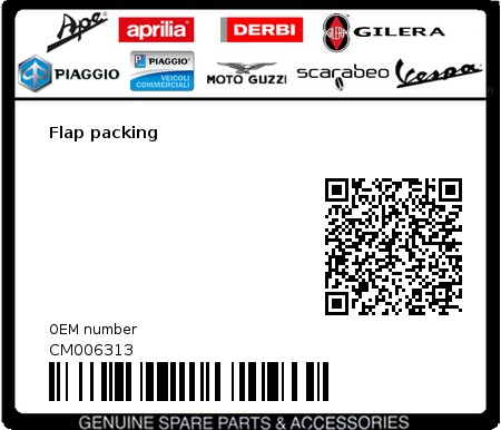Product image: Piaggio - CM006313 - Flap packing  0