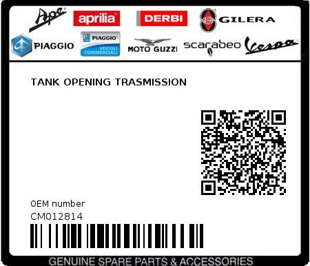 Product image: Piaggio - CM012814 - TANK OPENING TRASMISSION  0