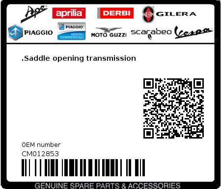 Product image: Piaggio - CM012853 - .Saddle opening transmission  0