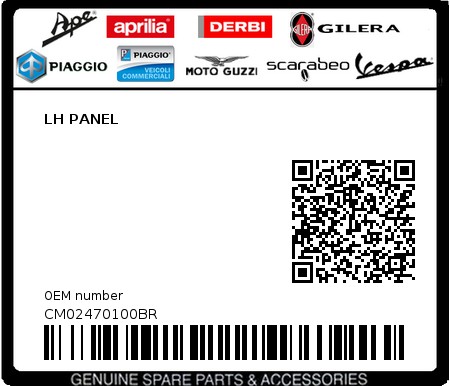 Product image: Piaggio - CM02470100BR - LH PANEL  0