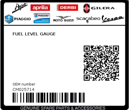 Product image: Piaggio - CM025714 - FUEL LEVEL GAUGE  0