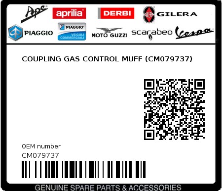 Product image: Piaggio - CM079737 - COUPLING GAS CONTROL MUFF (CM079737)  0
