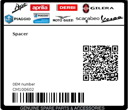 Product image: Piaggio - CM100602 - Spacer  0
