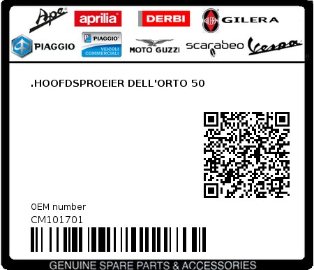 Product image: Piaggio - CM101701 - .HOOFDSPROEIER DELL'ORTO 50  0