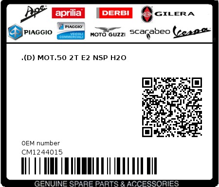 Product image: Piaggio - CM1244015 - .(D) MOT.50 2T E2 NSP H2O  0