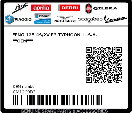 Product image: Piaggio - CM1269B3 - "ENG.125 4S/2V E3 TYPHOON  U.S.A. ""OEM"""  0
