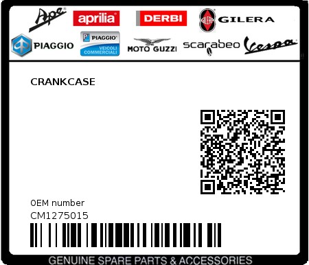Product image: Piaggio - CM1275015 - CRANKCASE  0