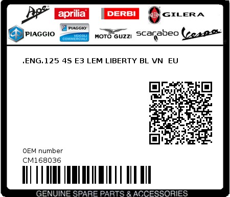 Product image: Piaggio - CM168036 - .ENG.125 4S E3 LEM LIBERTY BL VN  EU  0