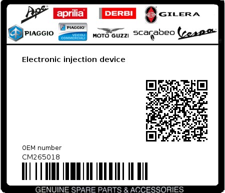 Product image: Piaggio - CM265018 - Electronic injection device  0