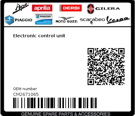 Product image: Piaggio - CM2671065 - Electronic control unit  0