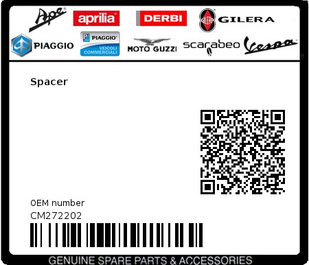 Product image: Piaggio - CM272202 - Spacer  0