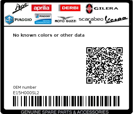Product image: Piaggio - E15H000SL2 - No known colors or other data  0