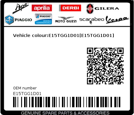 Product image: Piaggio - E15TGG1D01 - Vehicle colour:E15TGG1D01[E15TGG1D01]  0