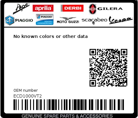 Product image: Piaggio - ECD1000VT2 - No known colors or other data  0