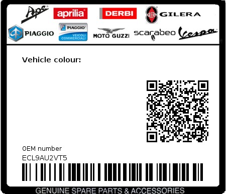 Product image: Piaggio - ECL9AU2VT5 - Vehicle colour:  0
