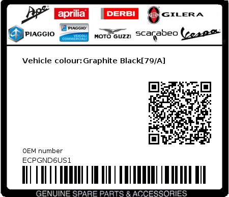 Product image: Piaggio - ECPGND6US1 - Vehicle colour:Graphite Black[79/A]  0