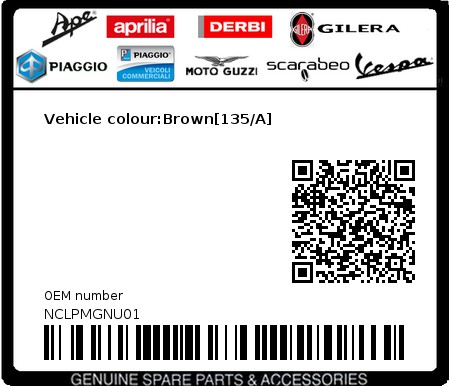Product image: Piaggio - NCLPMGNU01 - Vehicle colour:Brown[135/A]  0