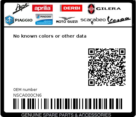 Product image: Piaggio - NSCA000CN6 - No known colors or other data  0