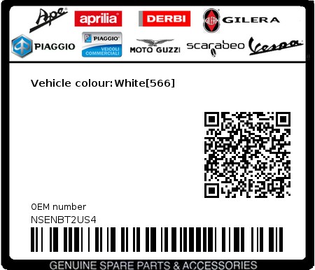 Product image: Piaggio - NSENBT2US4 - Vehicle colour:White[566]  0