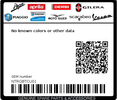 Product image: Piaggio - NTRGBTCU01 - No known colors or other data  0
