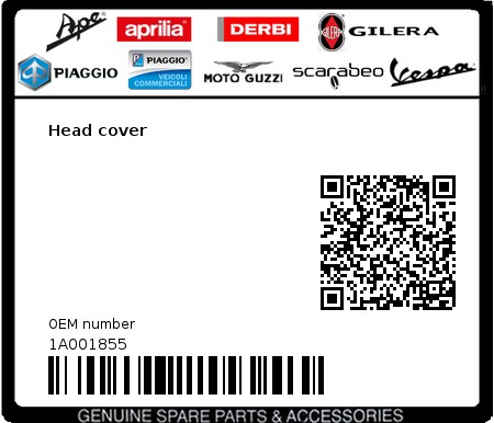 Product image: Vespa - 1A001855 - Head cover  0