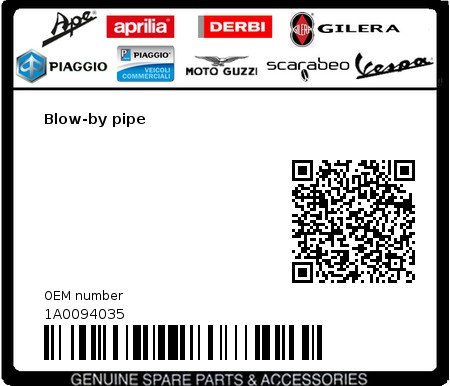 Product image: Vespa - 1A0094035 - Blow-by pipe  0
