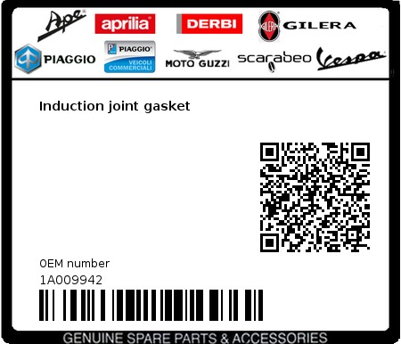 Product image: Vespa - 1A009942 - Induction joint gasket  0