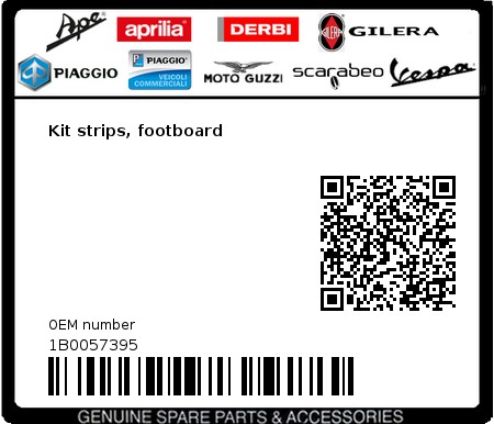 Product image: Vespa - 1B0057395 - Kit strips, footboard  0