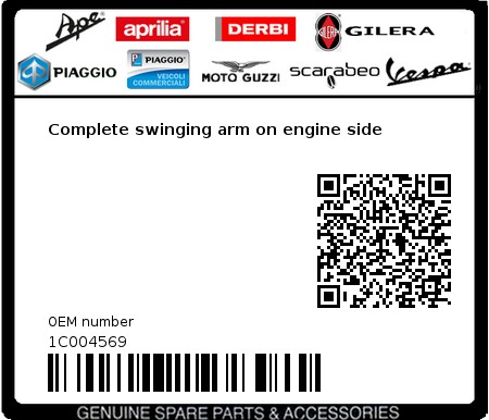 Product image: Vespa - 1C004569 - Complete swinging arm on engine side  0