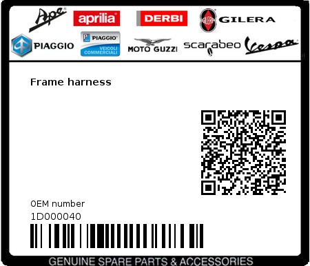 Product image: Vespa - 1D000040 - Frame harness   0