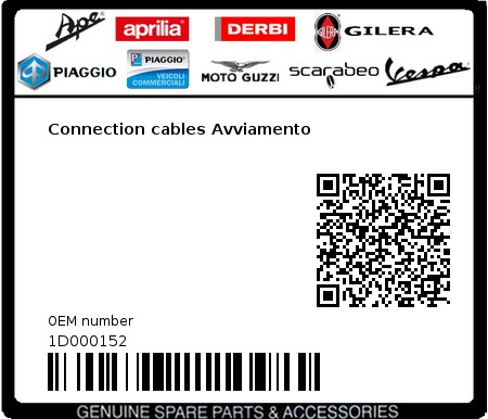 Product image: Vespa - 1D000152 - Connection cables Avviamento  0