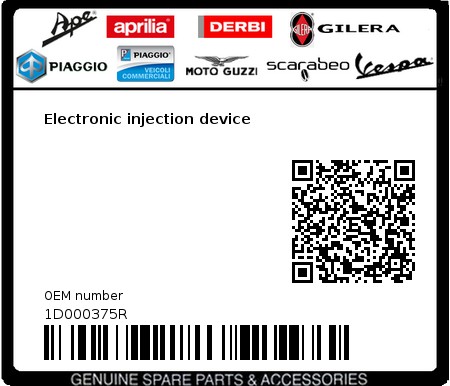 Product image: Vespa - 1D000375R - Electronic injection device  0