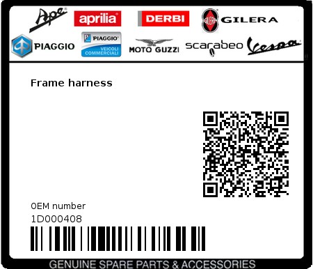 Product image: Vespa - 1D000408 - Frame harness   0