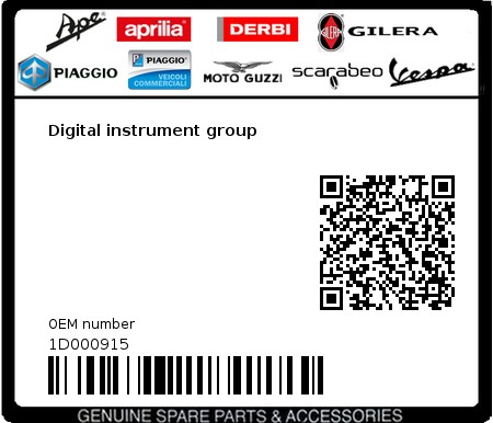 Product image: Vespa - 1D000915 - Digital instrument group  0